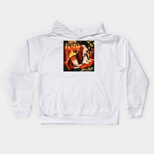 Cute Basset Hound Drawing Kids Hoodie